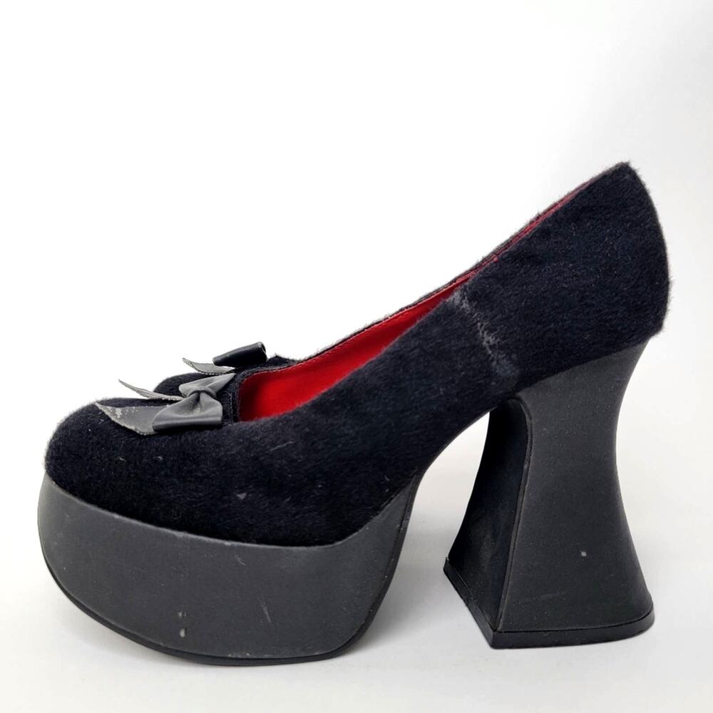 Vintage 90s Morbid Threads Goth High Heel Platform Witchy Shoes - 8 - Picture 7 of 10